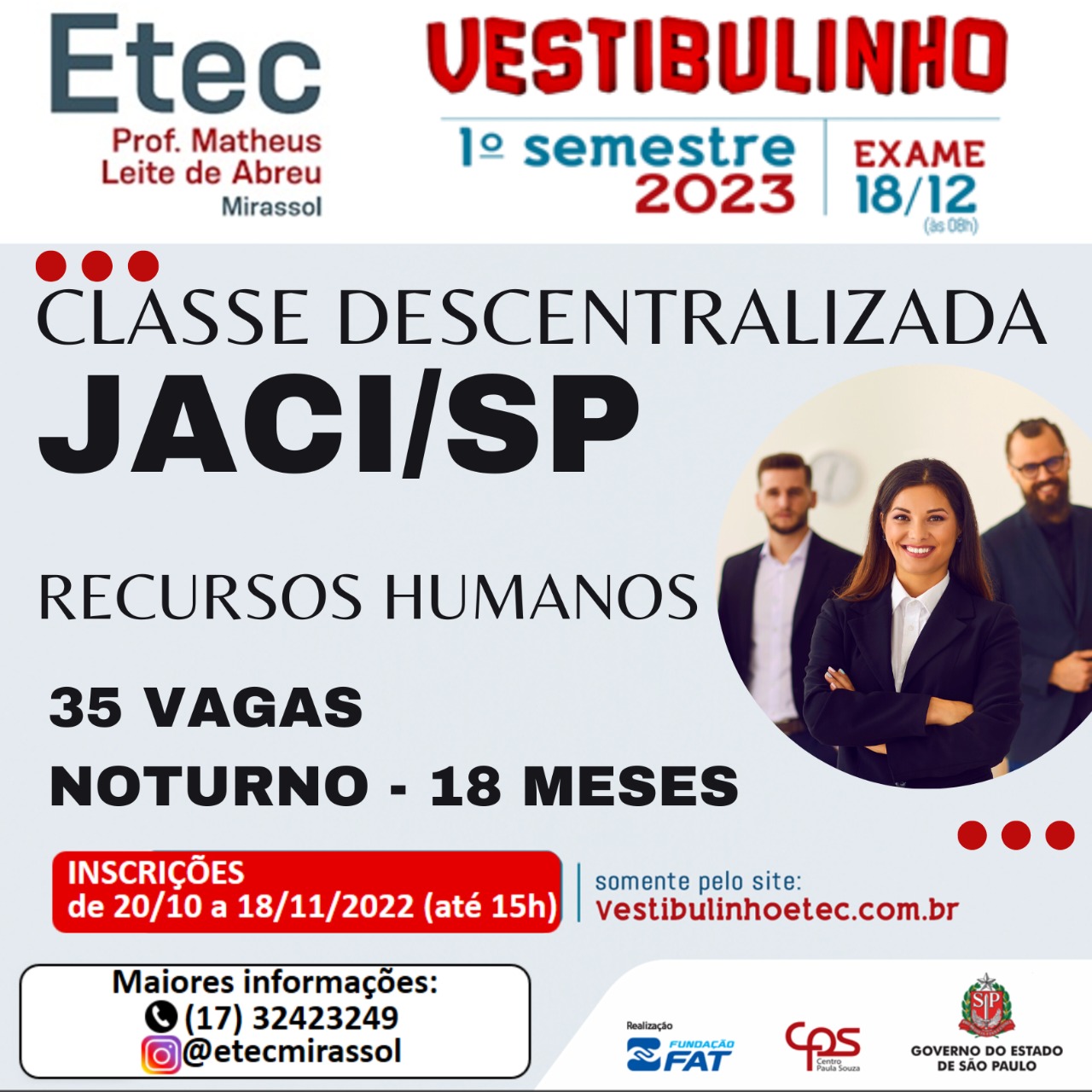 ETEC de Mirassol está com inscrições abertas para cursos técnicos